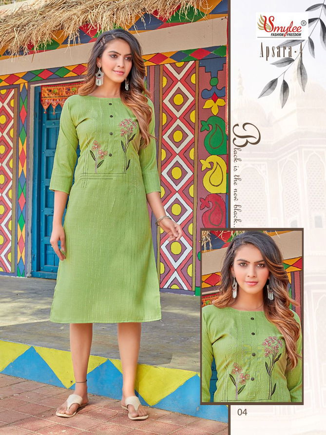 Smylee Apsara 4 New Ethnic Wear Designer Heavy Lurex Latest Kurti Collection